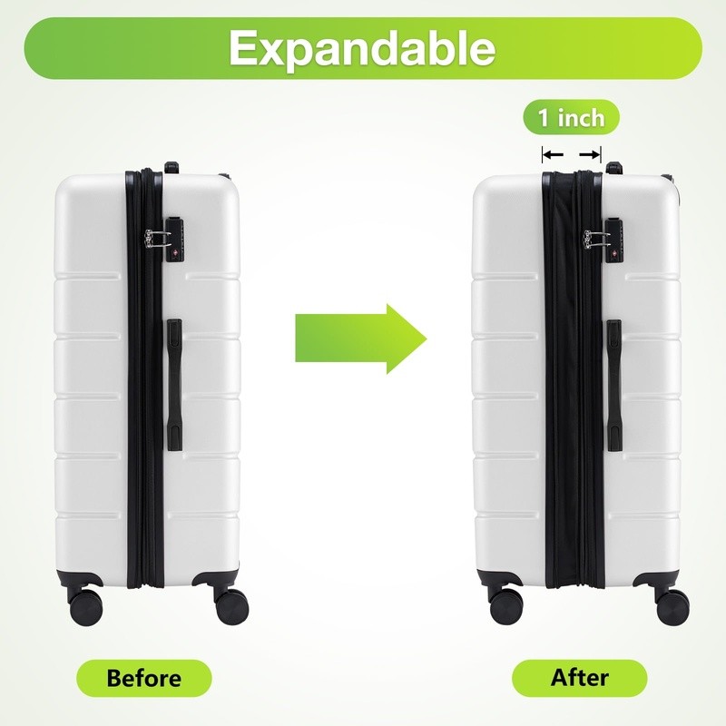 Lightweight Hardside Carry-On Luggage W/ 360° Spinner Wheels TSA Approved Lock