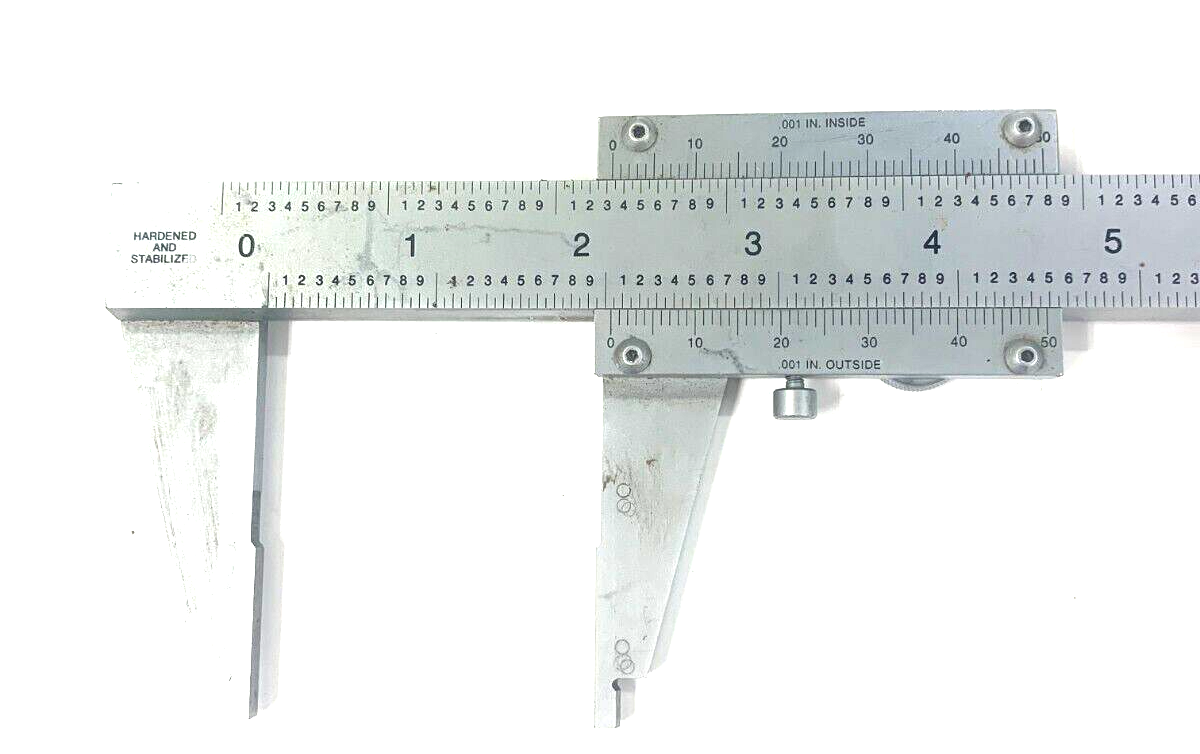 BROWN & SHARPE 0-14" CALIPER USA 582 .001" INSIDE .001" OUTSIDE - 16"x1"x3-1/4"