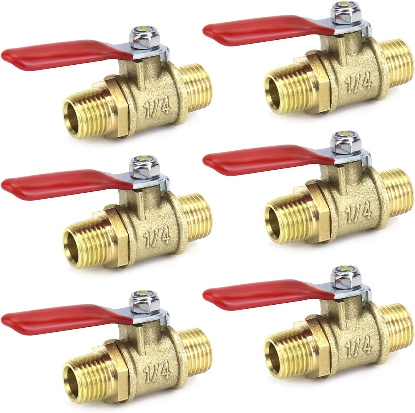 Ball Valve, 1/4 Inch MNPT Brass Ball Valve Shut off Switch, Air Compressor Shut