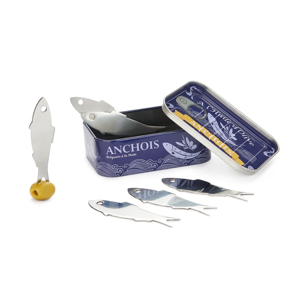 Balvi Conserverie Anchois Aperitif Fork, Retro Design, Tin & Stainless Steel Box