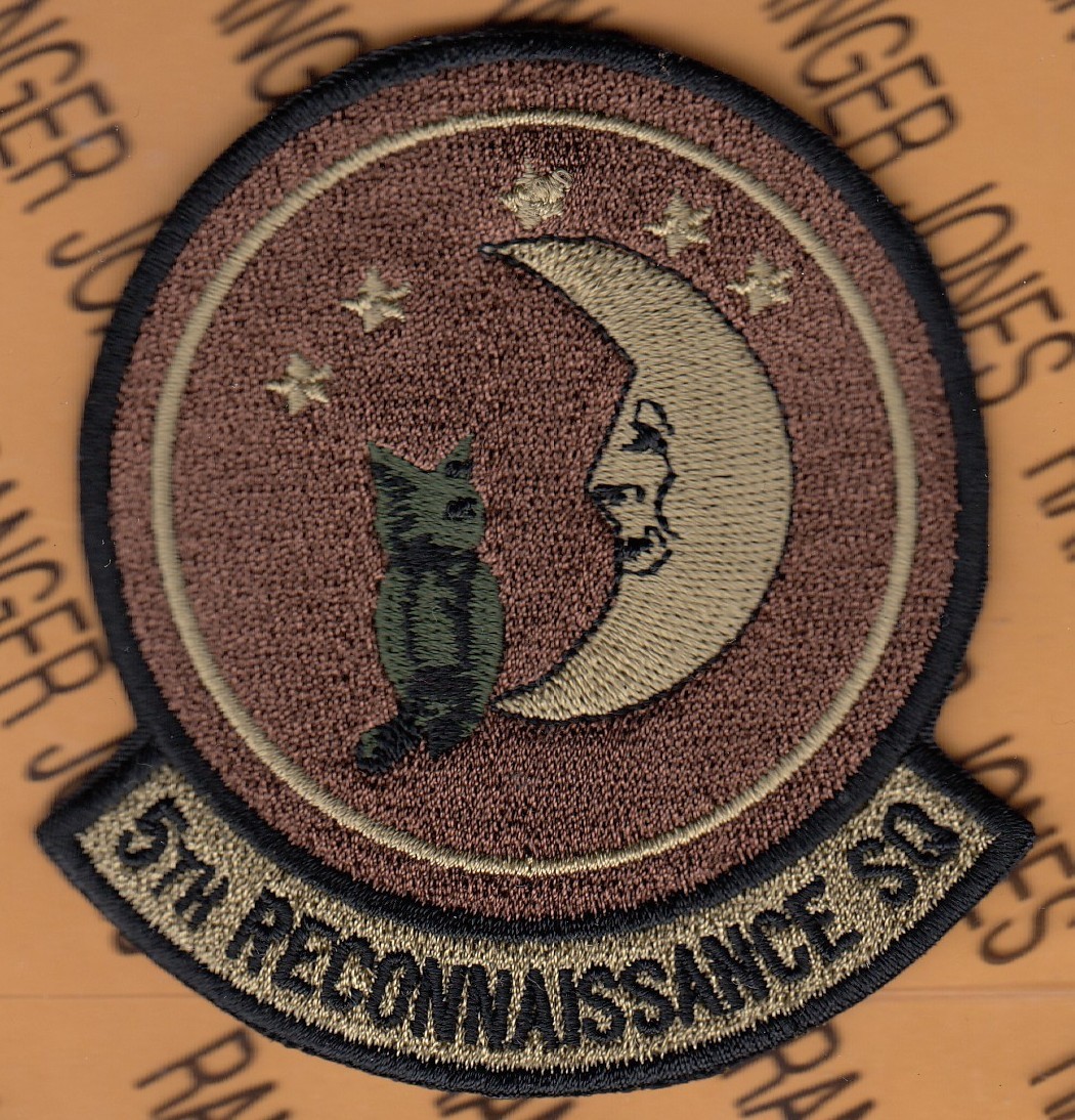USAF Air Force 5th Reconnaissance Sq RS BLACK CATS ~3.5" OCP NO HOOK patch c/e D