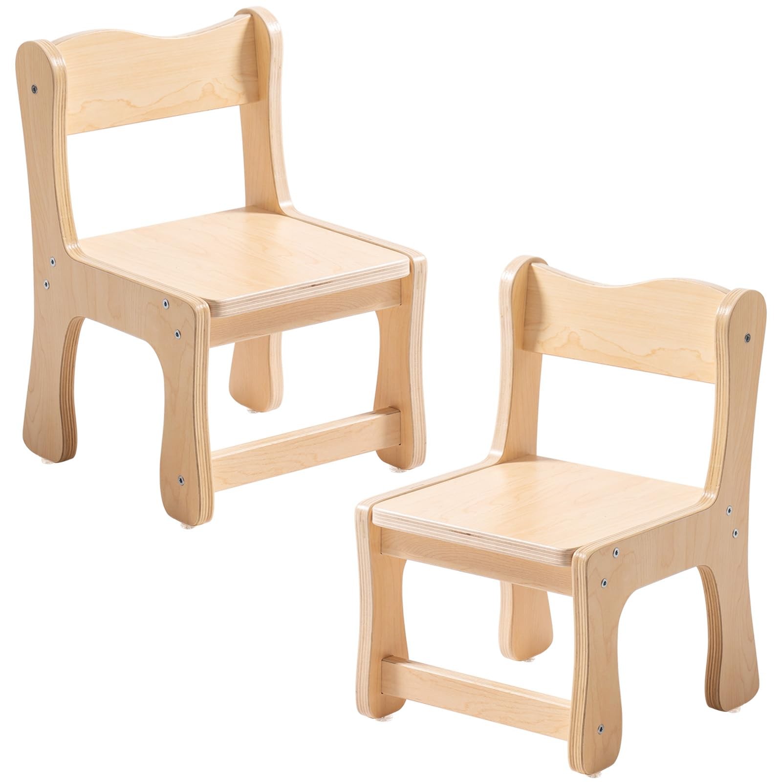 Wooden Chairs, 2-PCS Chairs for Table for Playroom, Children's Wooden Playroo...