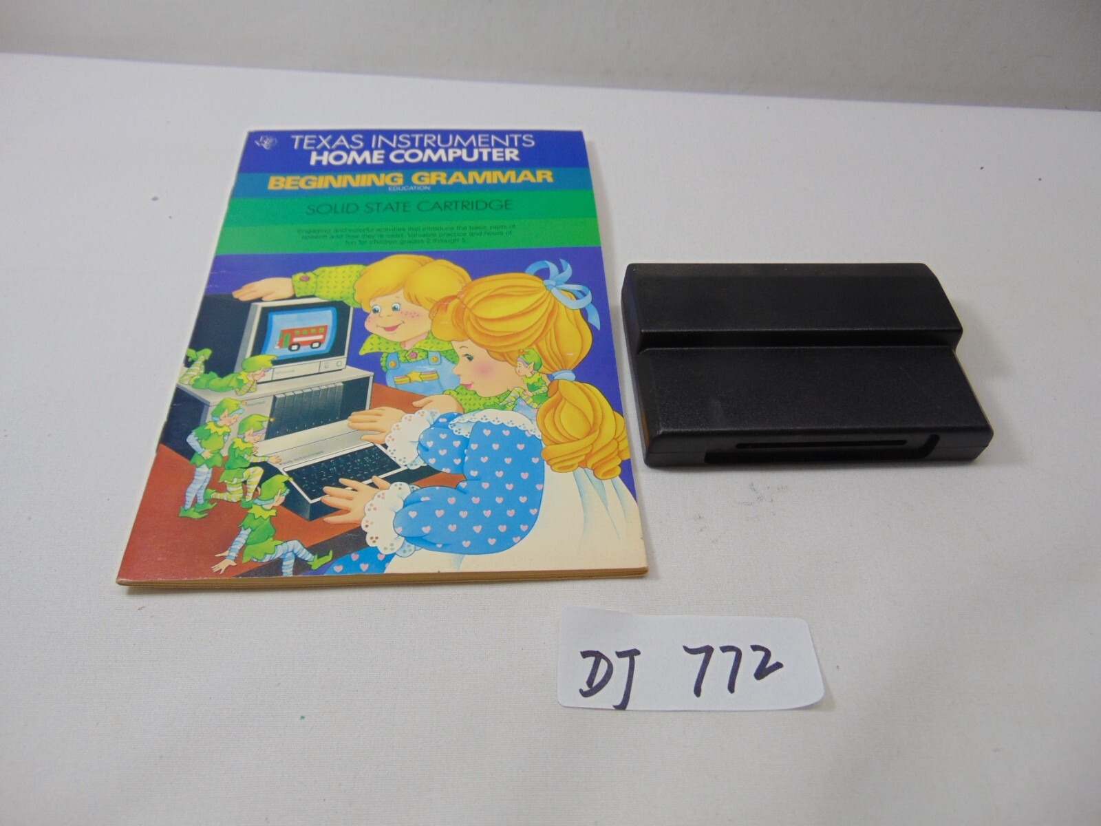 Texas Instruments TI 99/4A Computer Game Cartridge & Book Beginning Grammar