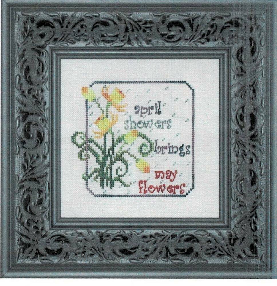 APRIL SHOWERS SAMPLER-CROSS STITCH-PRAISEWORTHY STITCH