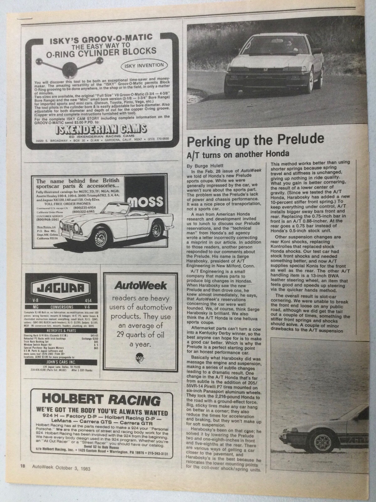 AW 113 Article 1984 Honda Prelude  A/T Engineering October 3, 1983 2 page