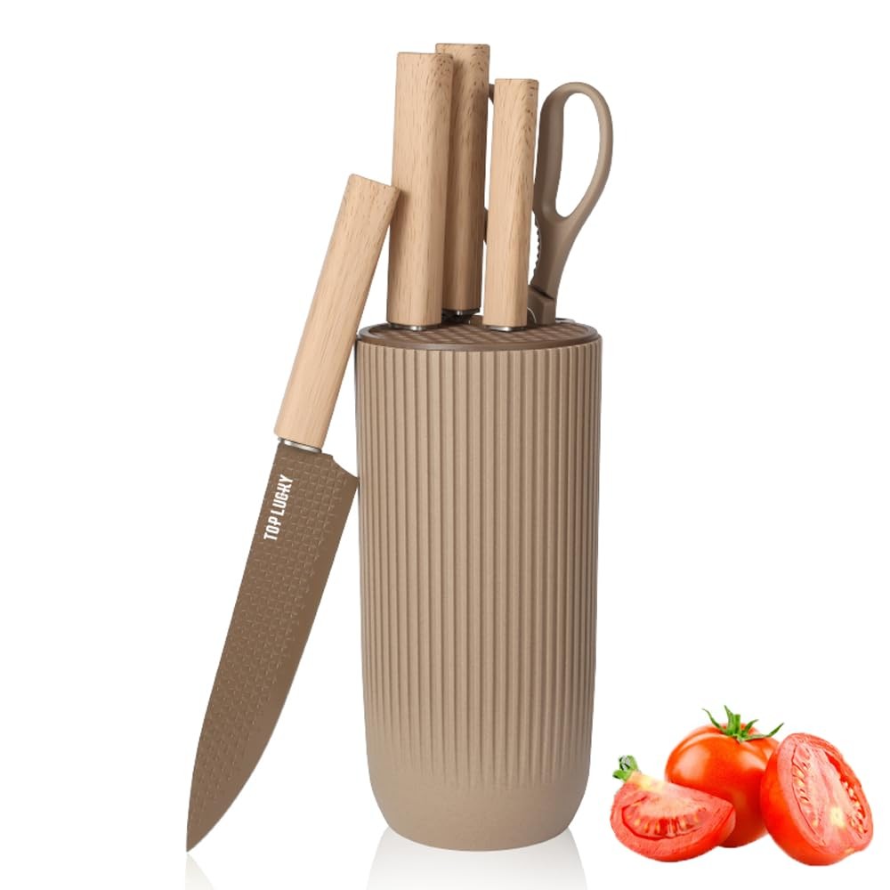 Knife Set, 6-Piece Coffee Kitchen Knife Set for Home, Anti-Rust Non-stick Sta...