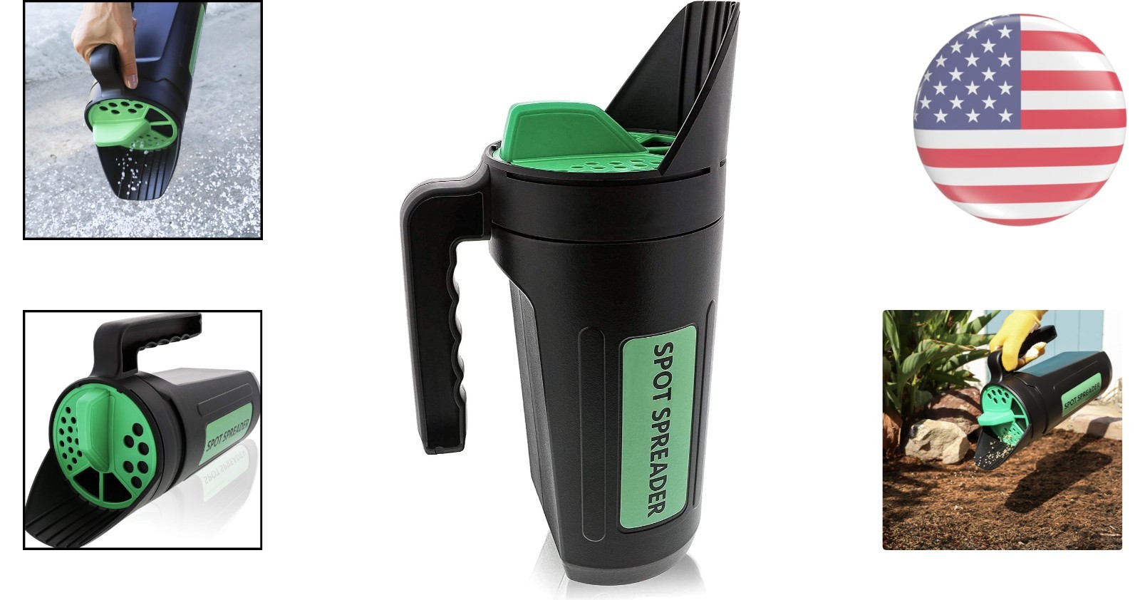 Efficient Hand Spreader Shaker for Salt & Seed - 80 Oz Capacity for Outdoor Use