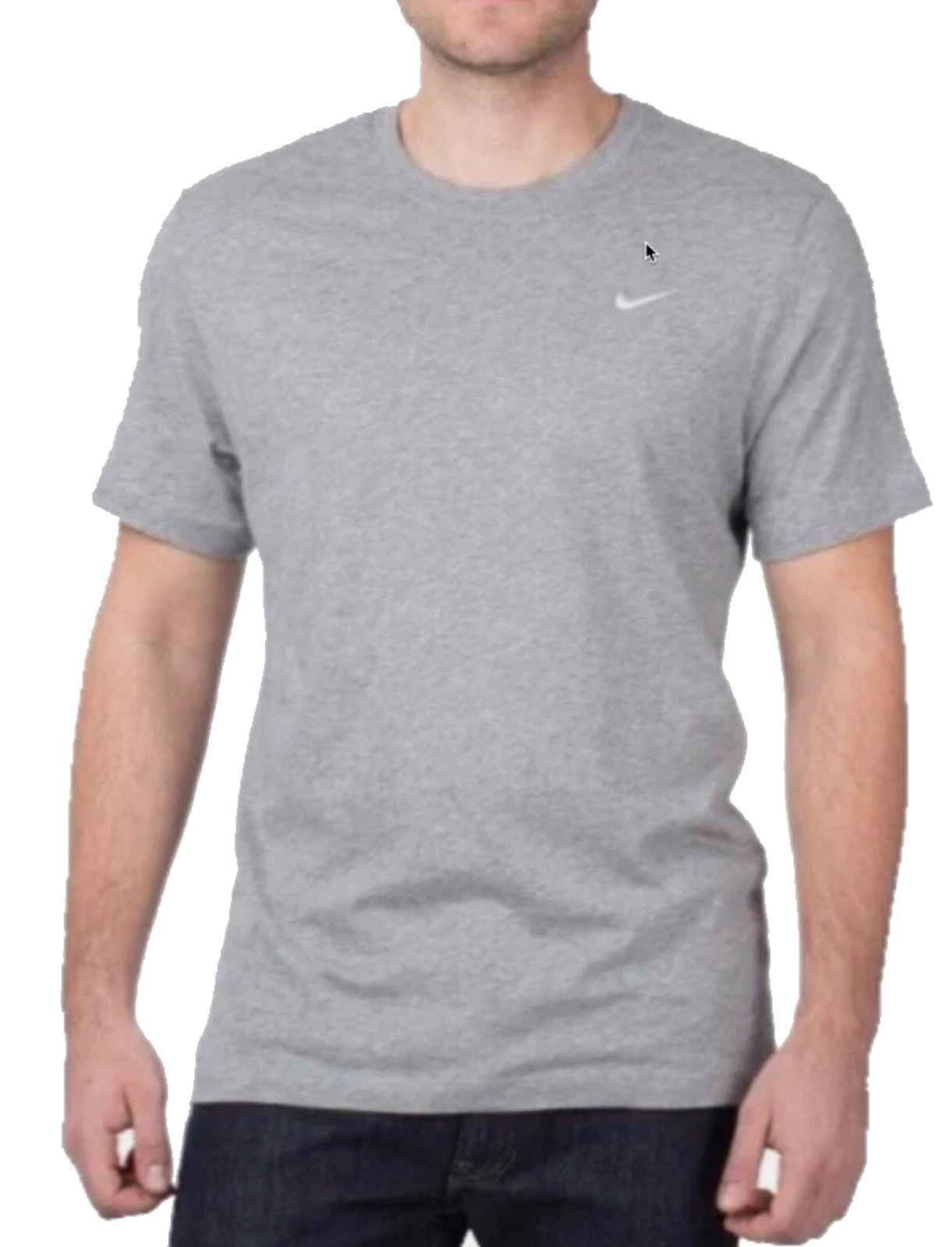 Nike Men's Sportswear Embroidered Swoosh T-shirt Gray-X-Large