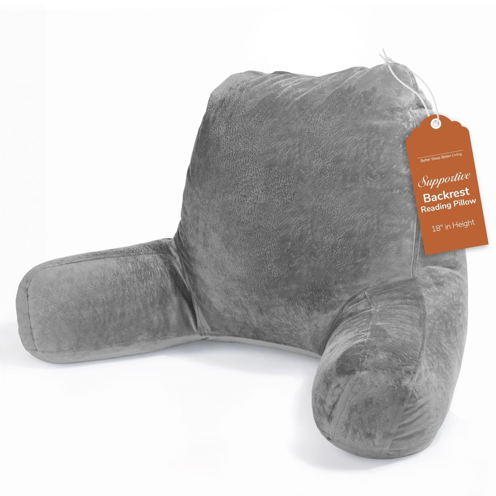 Reading Pillow Bed Back Rest Couch, Dark Grey