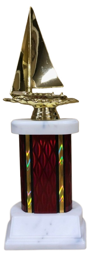SAILBOAT SAILING BOATING TROPHY AWARD 11.5" TALL NEW OCEAN BEACH