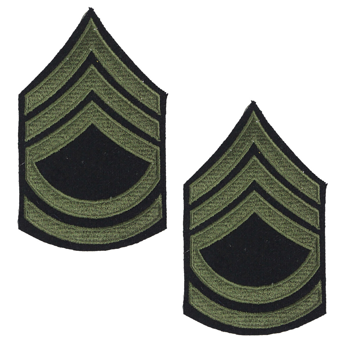 Pair of Technical Sergeant Stripes Olive -WW2 Repro American Rank Patch Army SGT