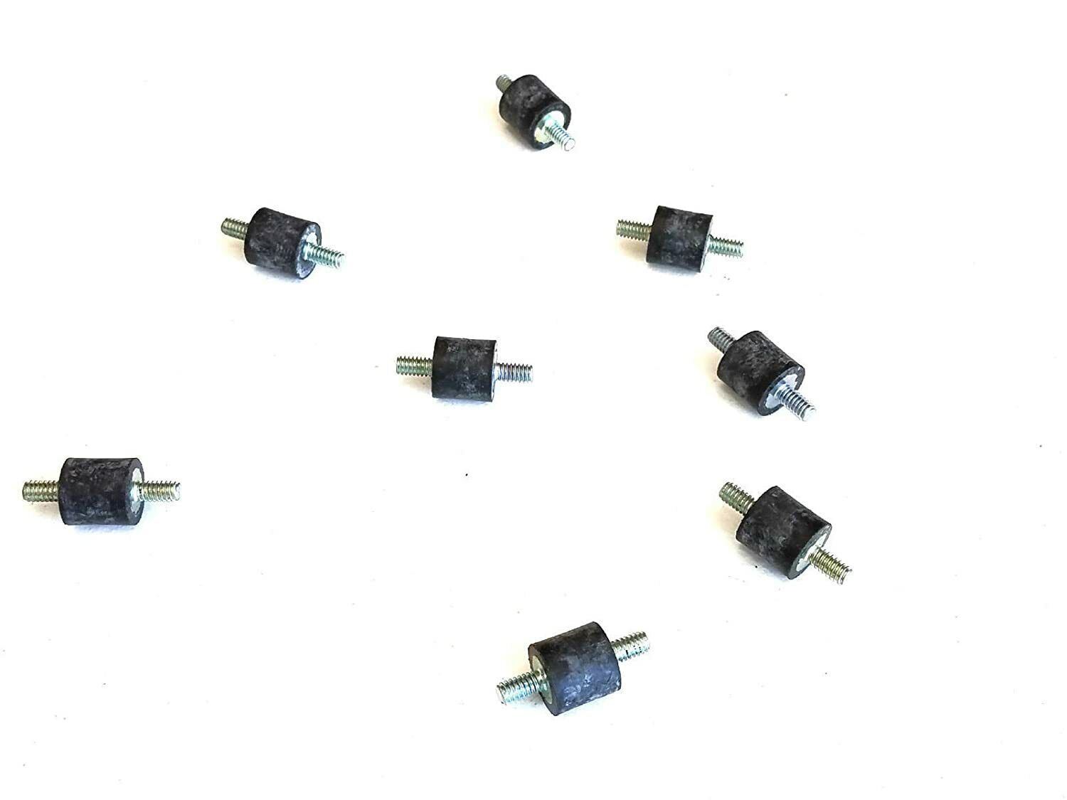 8 Rubber Vibration Isolator Mounts (3/4" Dia x 3/4" Ht) 1/4-20 x 1/2 Length Stud