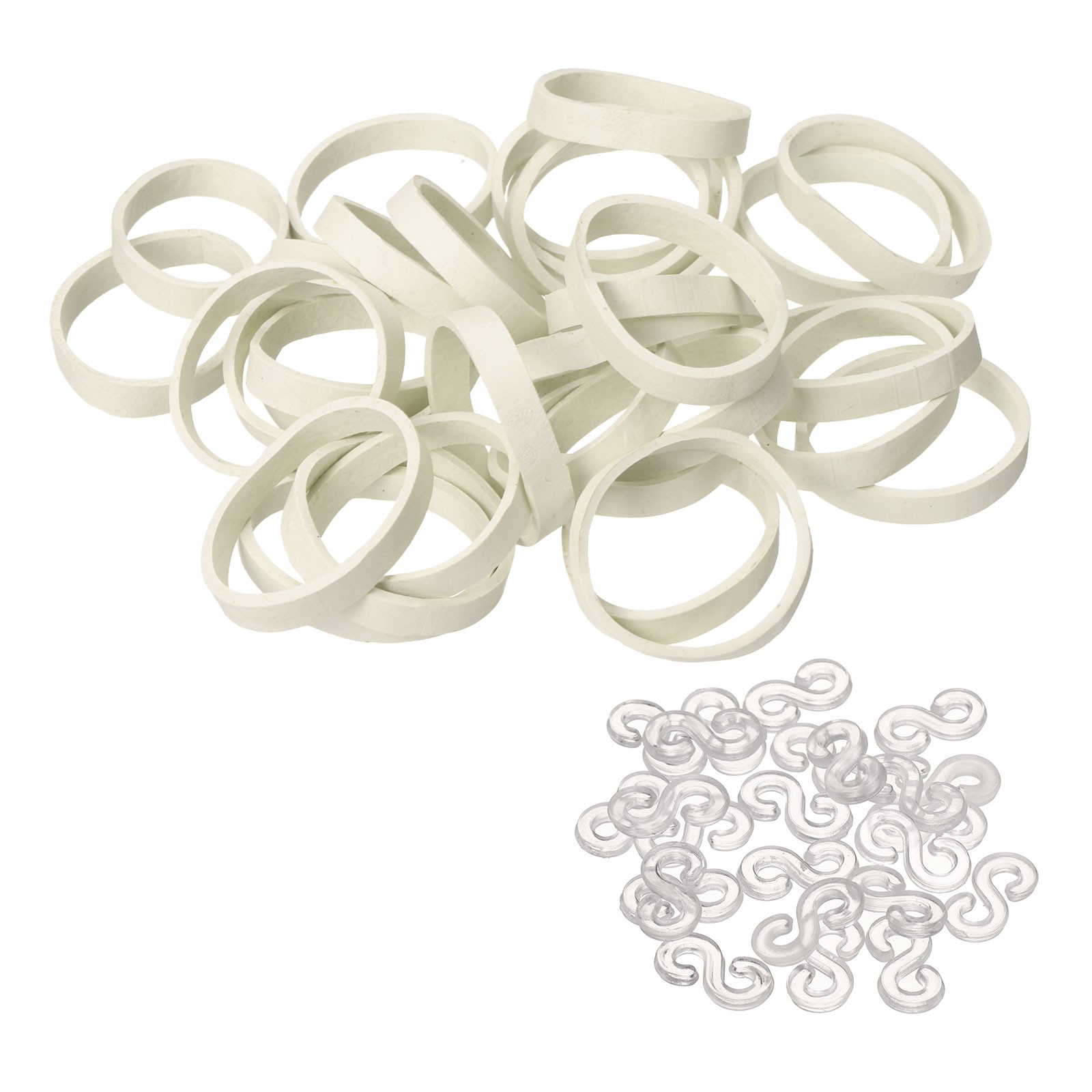 460Pcs Rubber Bands, 1.57x0.2 Inch Elastic Bands Cable Ties for Office, White