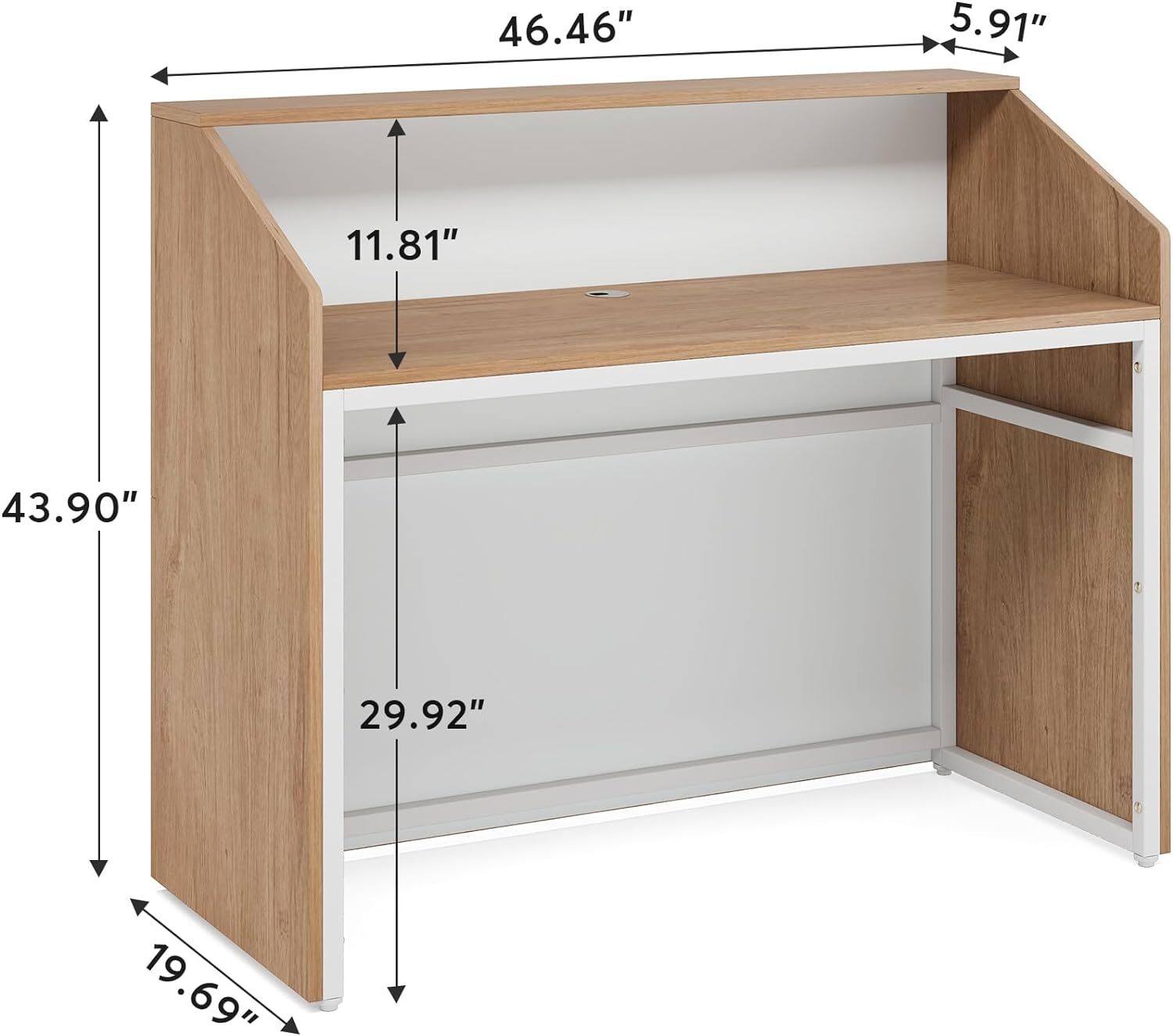 Tribesigns Reception Desk with Counter, Modern Front Desk Reception Room Table