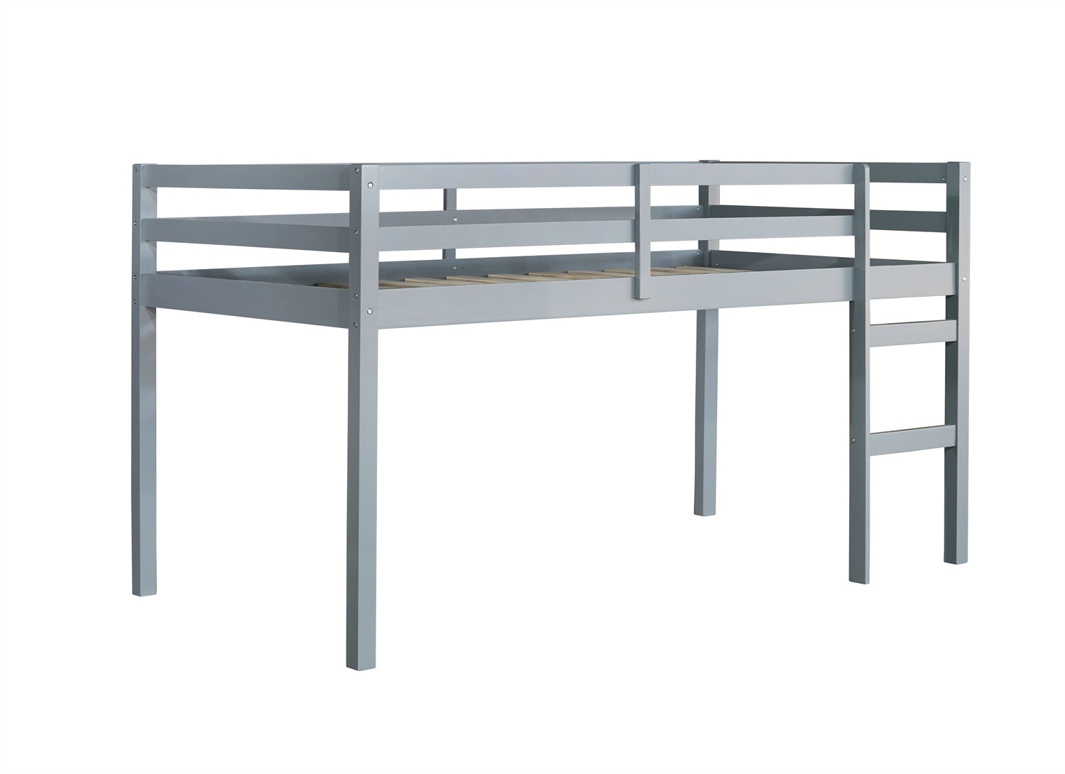 Twin Size Wood Loft Bed Frame Wood Bed Frame White/Grey/Espresso