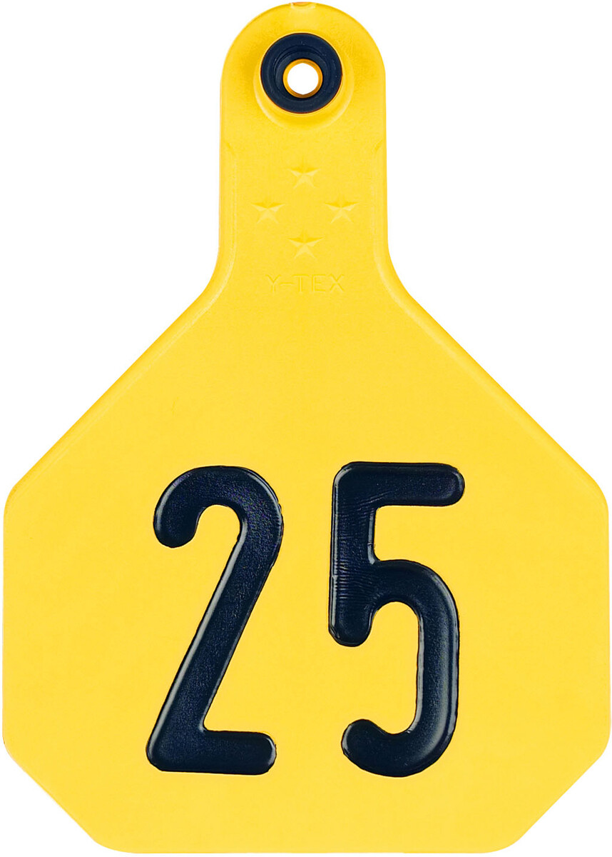 YTex 4 Star Large Cattle ID Ear Tags Yellow Numbered 176-200