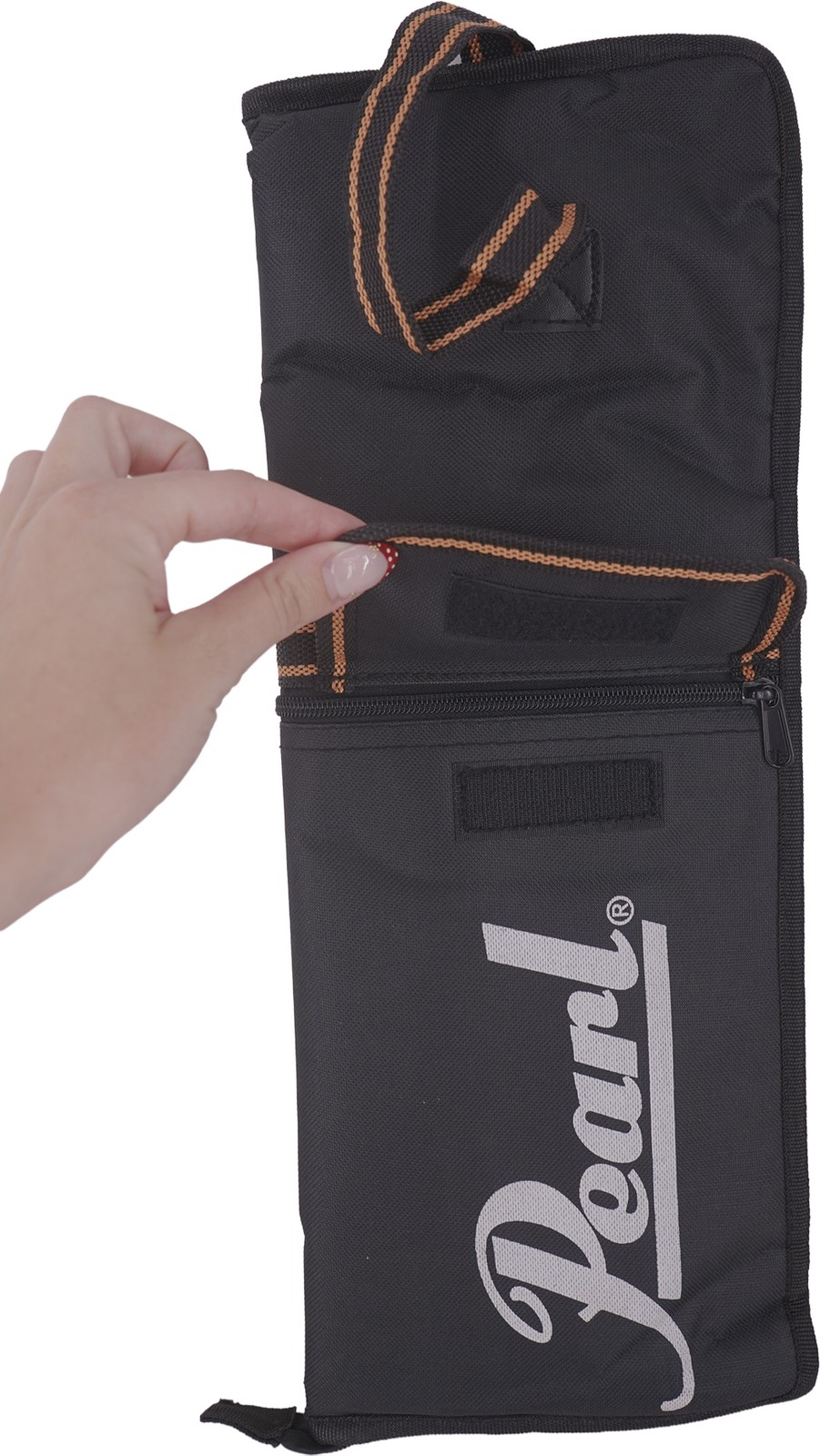 Pearl Orange and Blk Logo Stick Bag