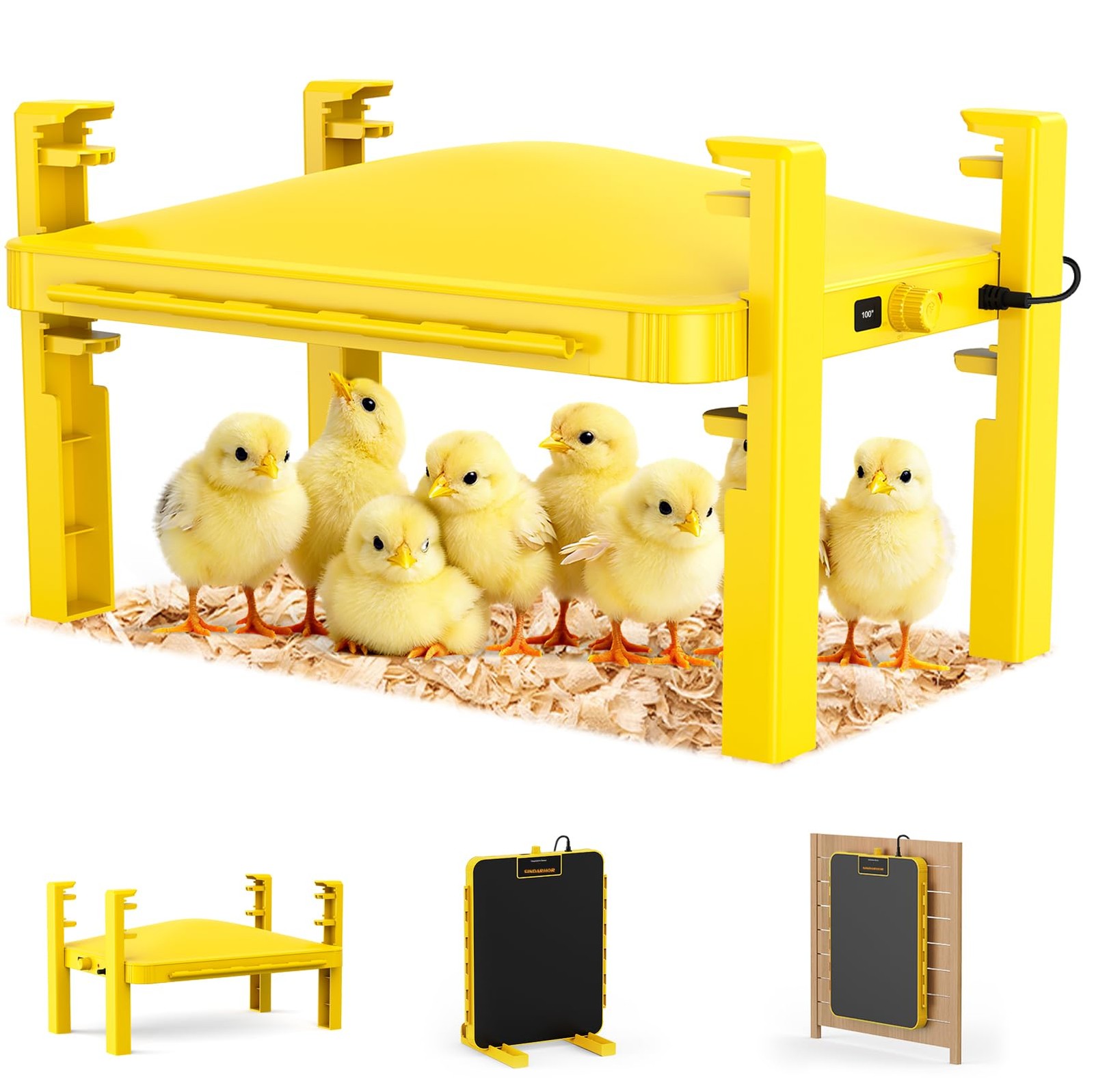 Chicken Brooder Heater Plate with Temp Sensor, Radiant Panel, Yellow