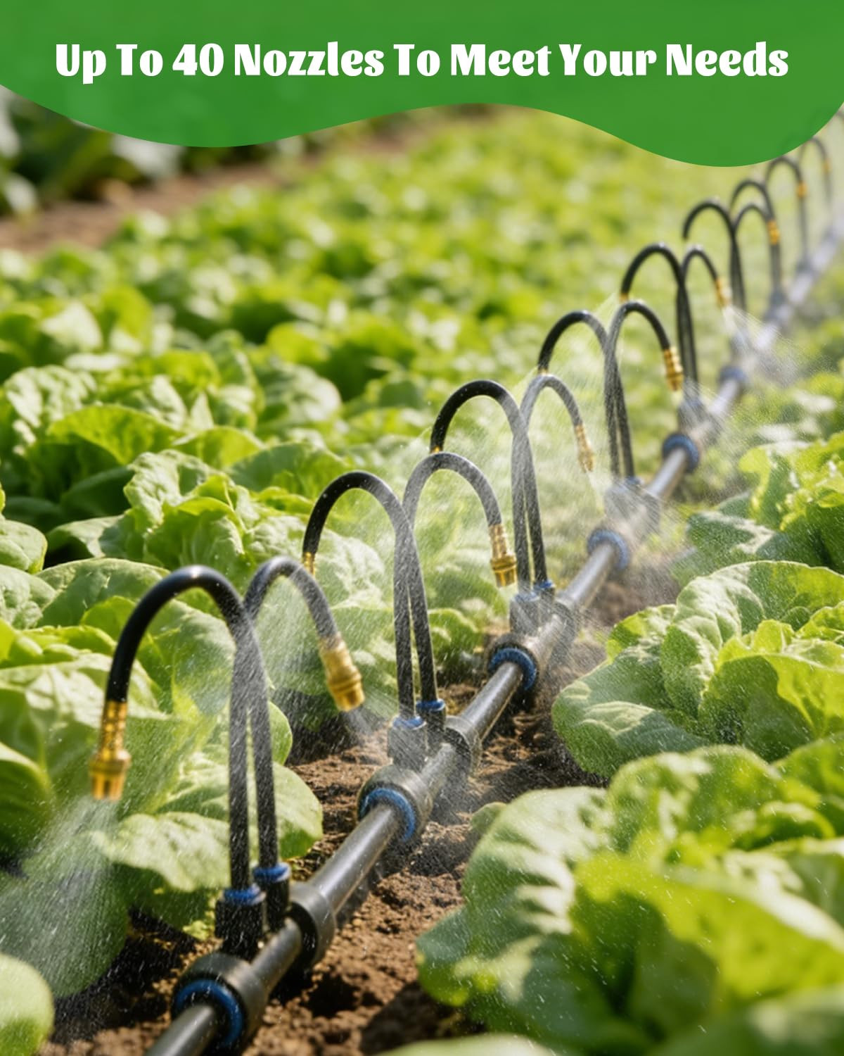 66FT Drip Irrigation System with 40 Nozzles, Automatic Drip Irrigation Kit, Gard