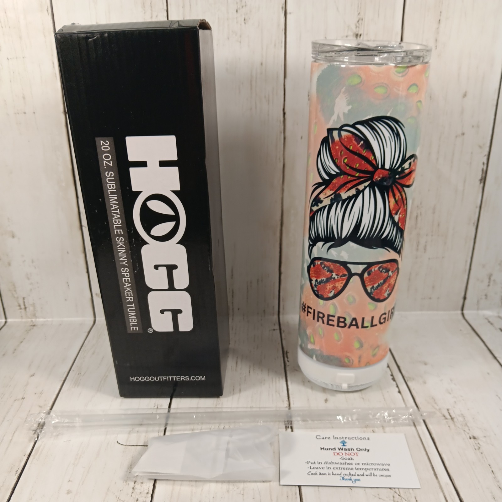 HOGG Fireballgirls 20oz Illuminated Bluetooth Speaker new in box Tumbler