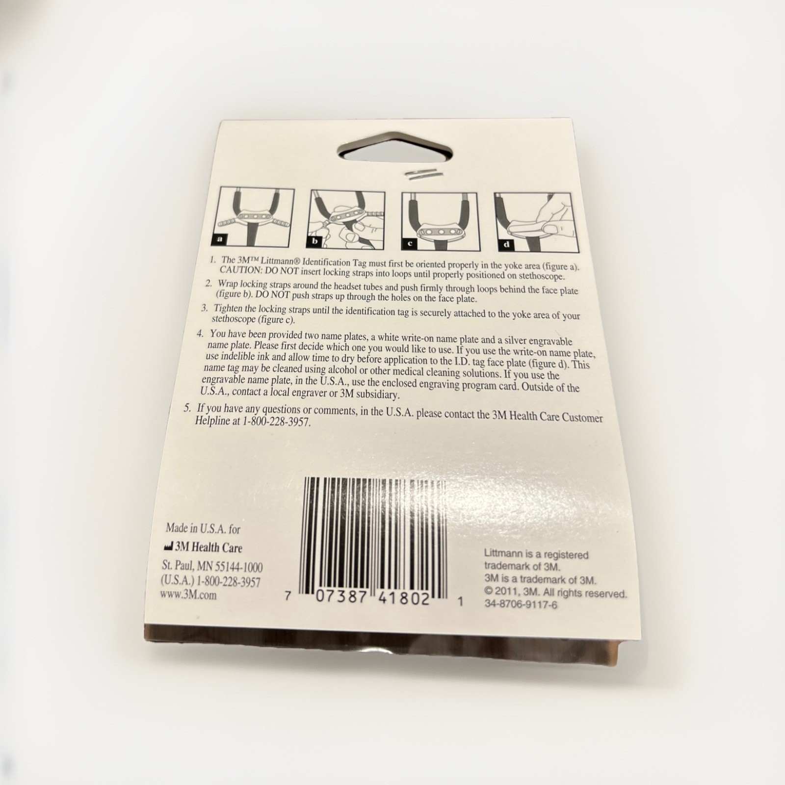 Littmann Stethoscope Identification ID Tag Gray 3M 2171 Engravable or Write-on