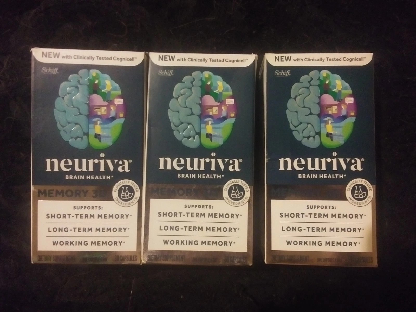 🔥LOT OF 3🔥NEURIVA MEMORY 3D Brain Health 30 CT X 3 FOR A TOTAL 90 CAPSULES