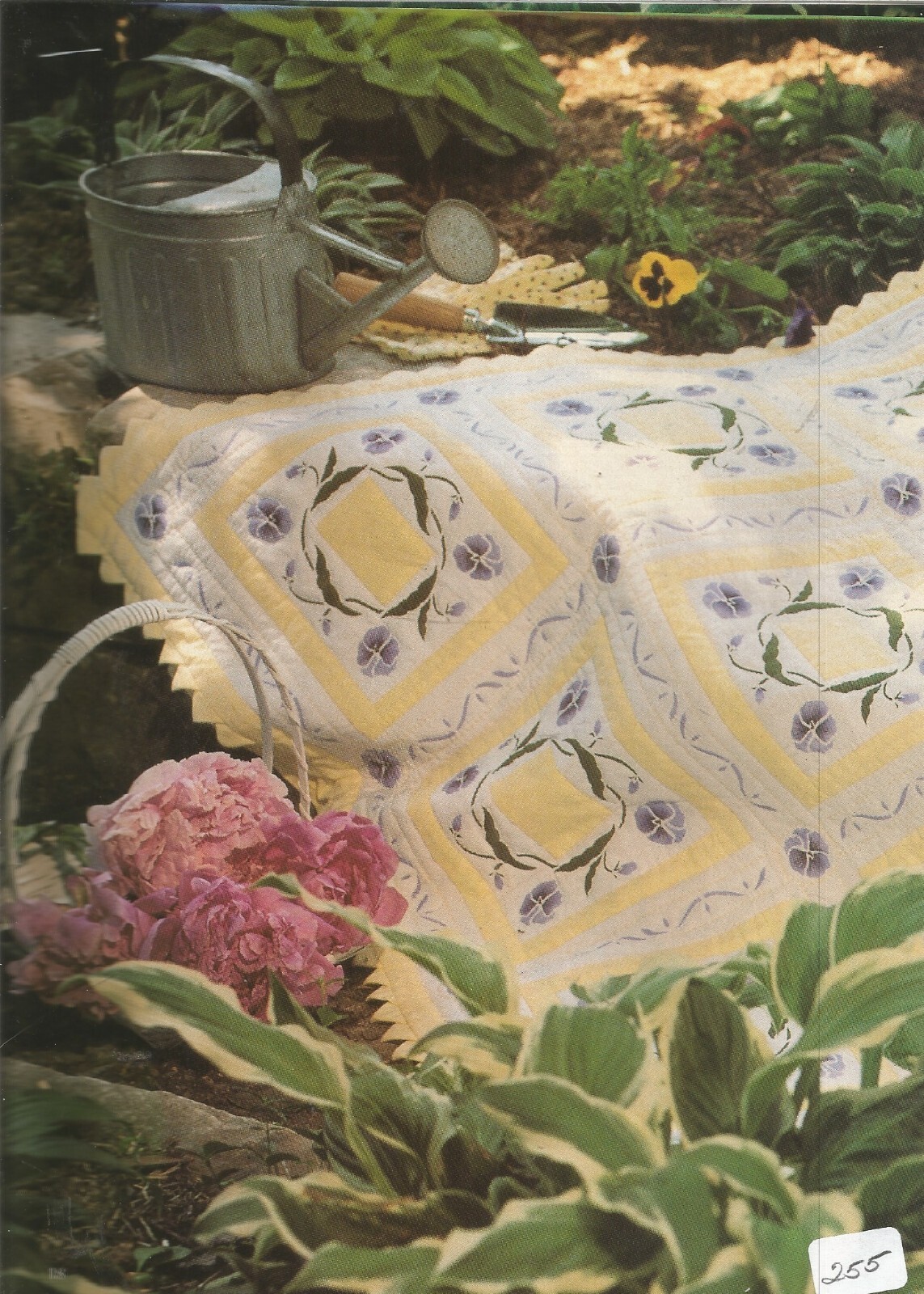 A0198   STENCILED PANSY  QUILT PATTERN/INSTRUCTIONS
