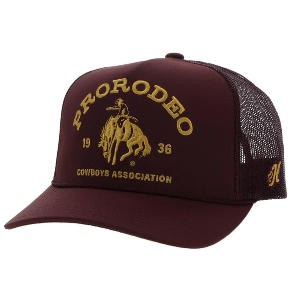 HOOEY ProRodeo Hat - Snapback Baseball Cap with Embroidered One Size, Maroon