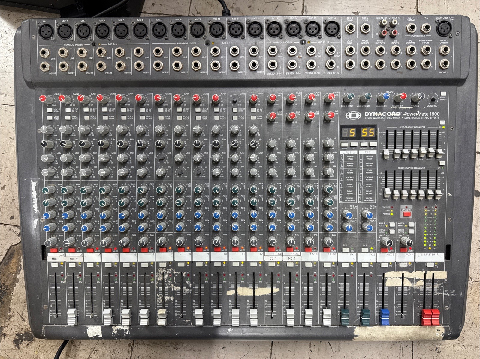 Dynacord Powermate 1600 2x700 Watts Powered Mixer Dual Digital Stereo Effects