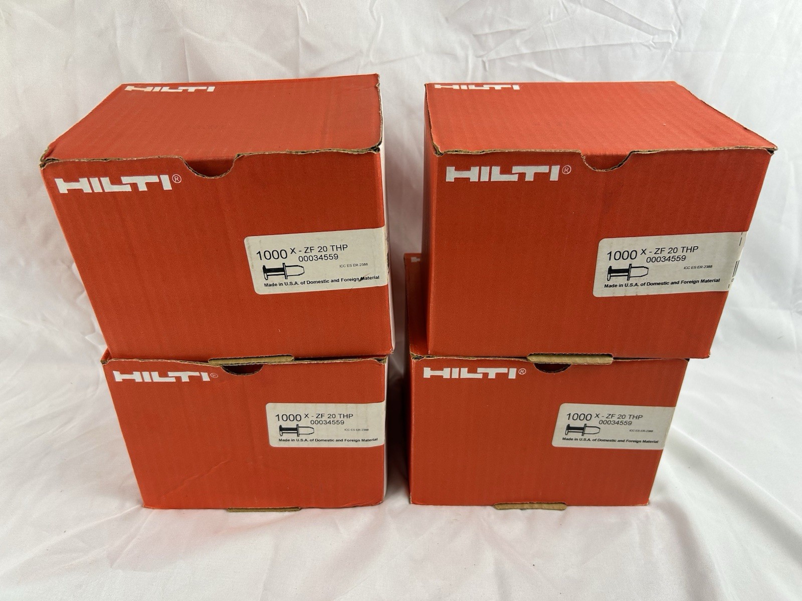 1000pc HILTI 3/4" Drywall Track to Concrete Fasteners 336710 X-ZF 20 THP NEW