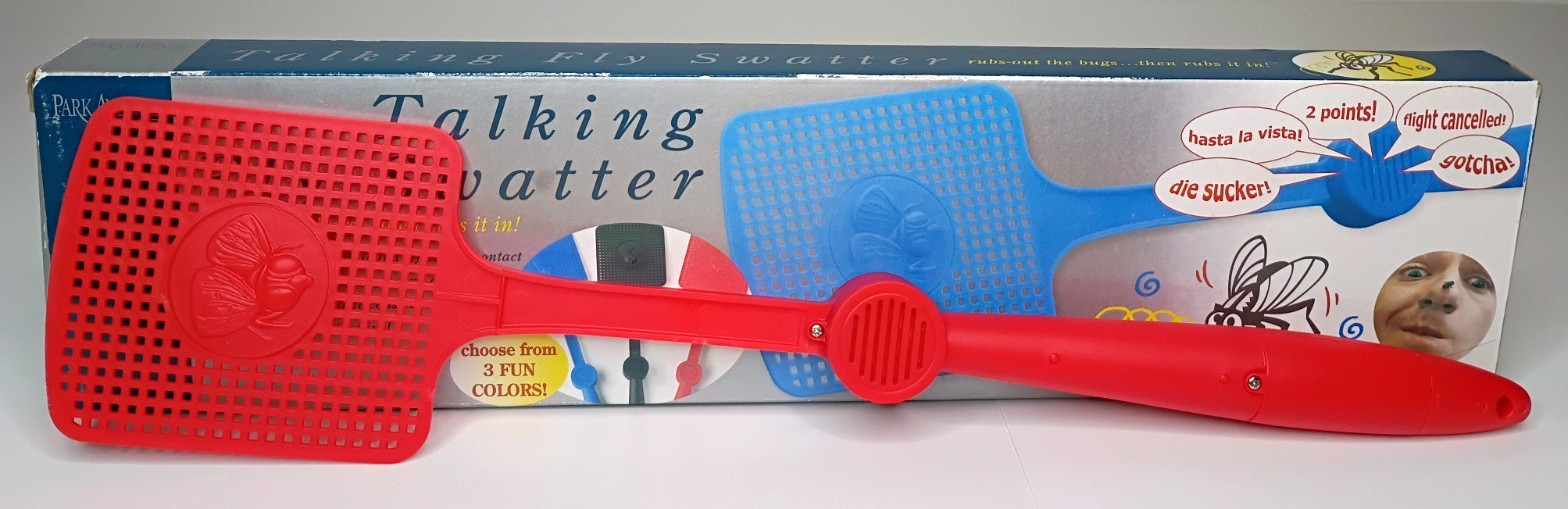 VTG Park Avenue Red Talking Fly Swatter w/ Sound Effects + One-Liners Gag Gift