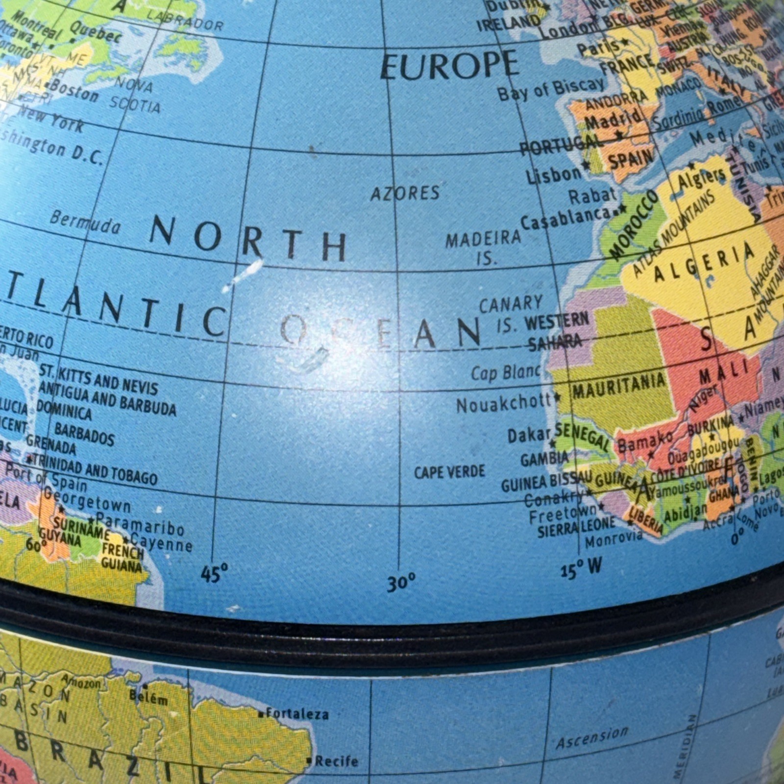 Desktop Rotating Replogle World Globe 6” x 4" Dual Direction Spin