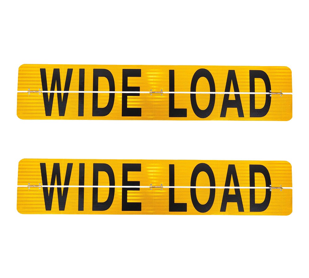 WIDE LOAD Aluminum Center Hinged Sign  60" (L) x 12" (H) 0.08 (w) (2 Pack)