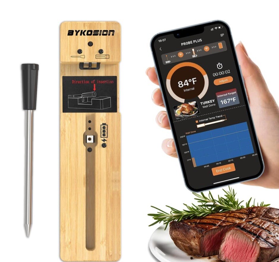 Probe Plus 500FT Wireless Meat Thermometer, Long Range Wireless Bluetooth