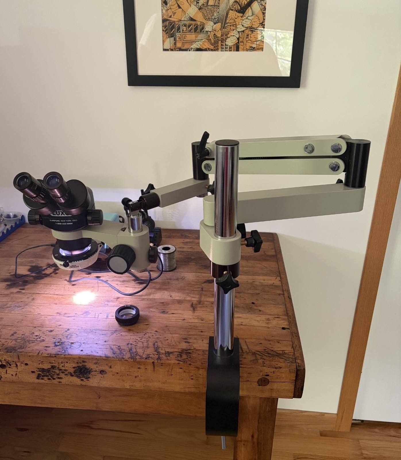 Luxo 273 Binocular ESD-safe Microscope With Articulating Arm - for manufacturing