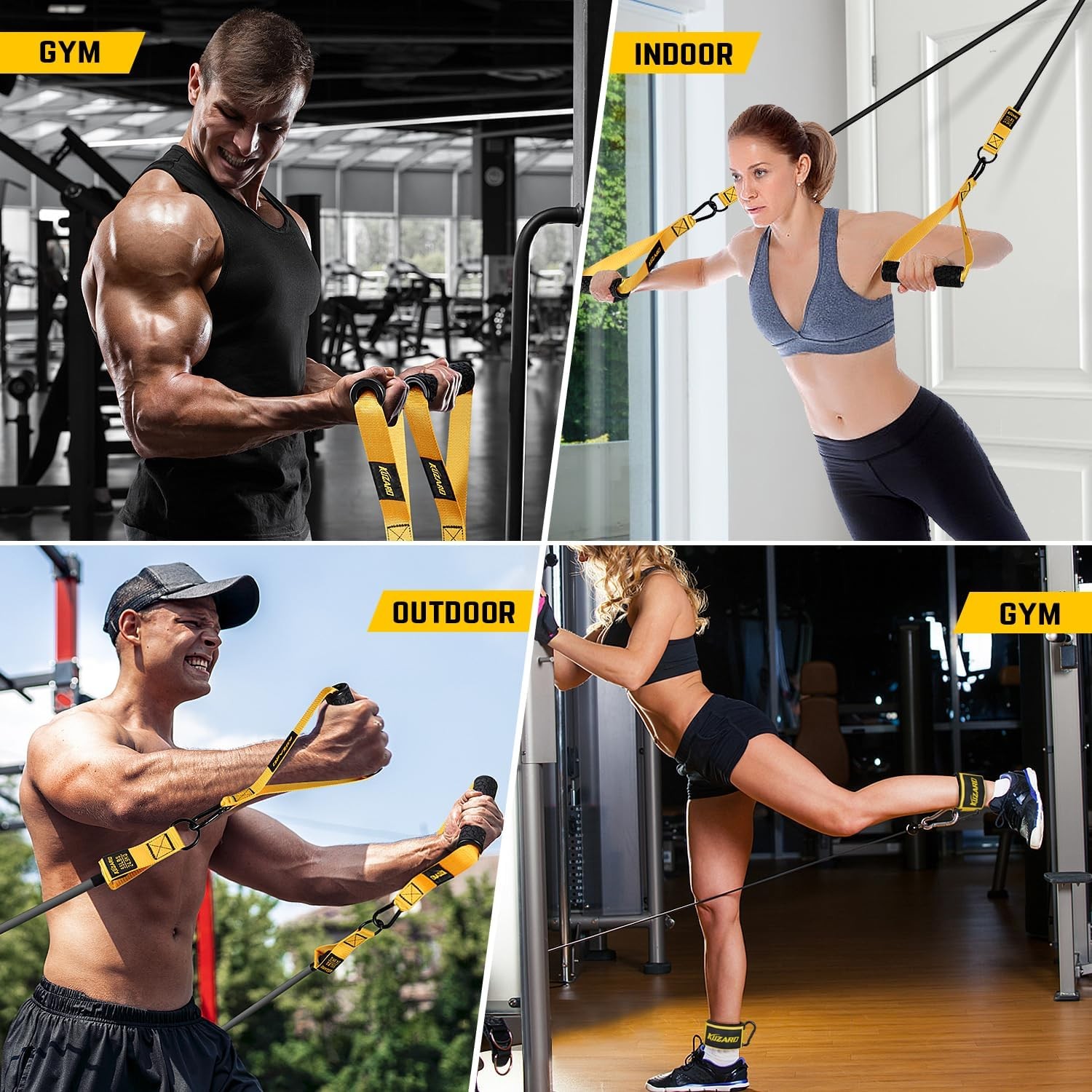 Resistance Bands for Working Out, regular-sized exercise bands, yellow