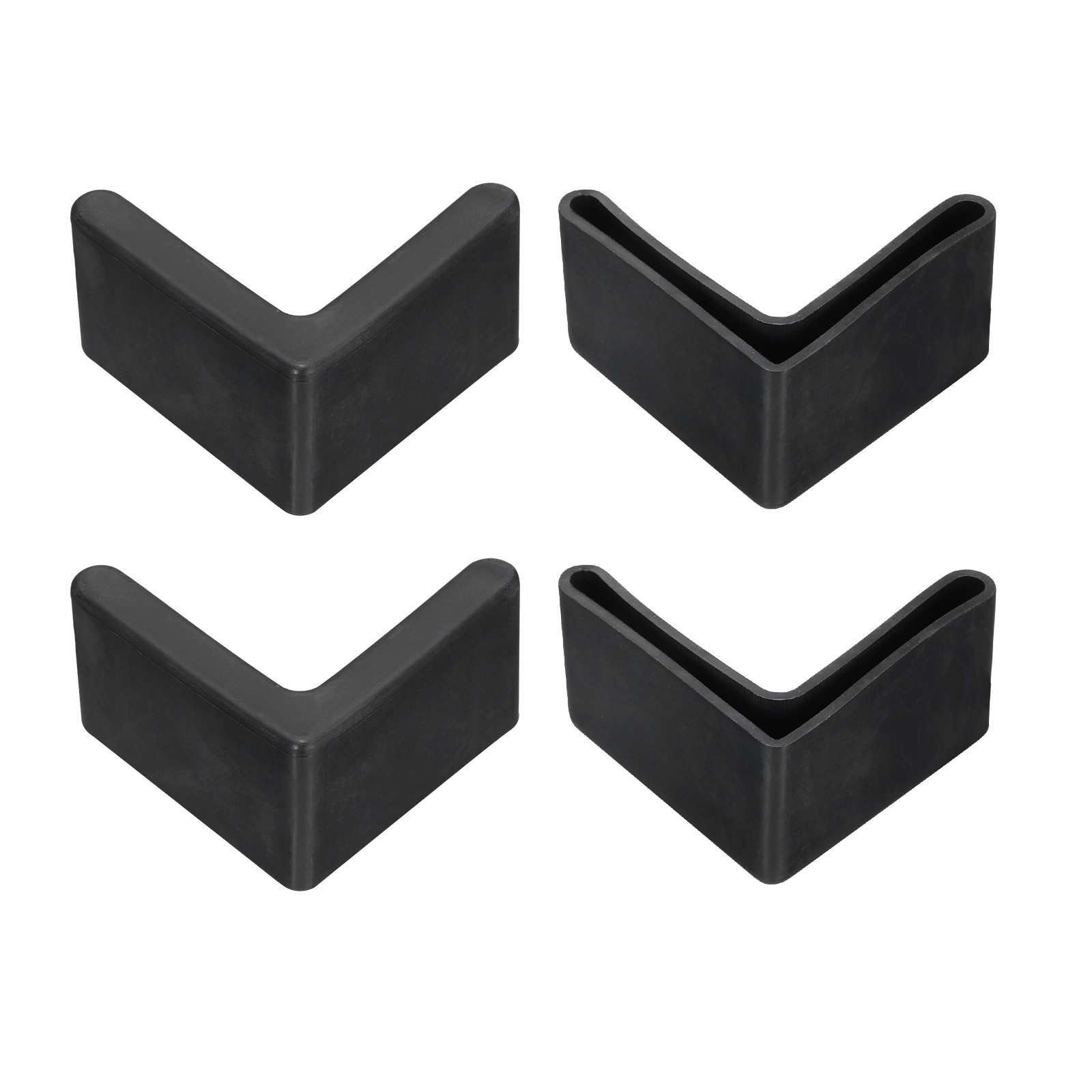 4Pcs 2" Bed Frame End Cap, Angle Iron Foot Pad Leg Protector, Black