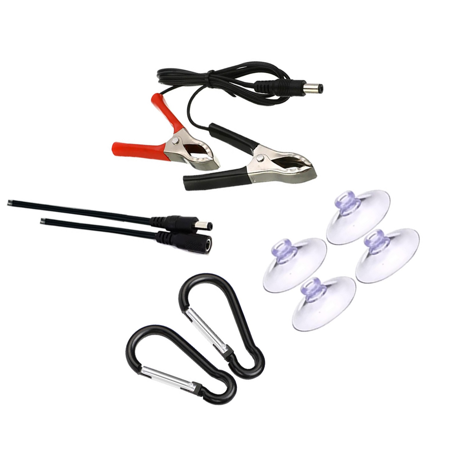 Solar Panel Installation Accessory Kit - 4 Suction Cups + 2 Carabiners + Cablei6