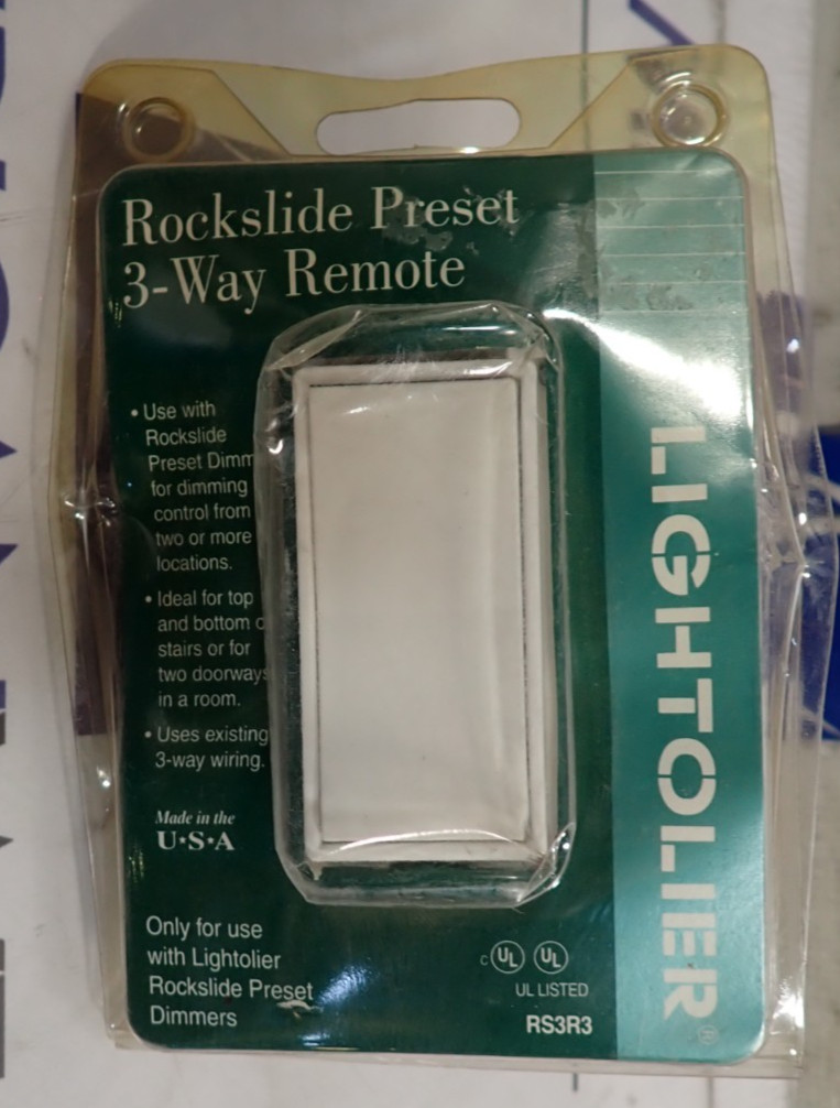 NEW - Lightolier Rockslide Present 3 Way Remote RS3R-3-W-C White