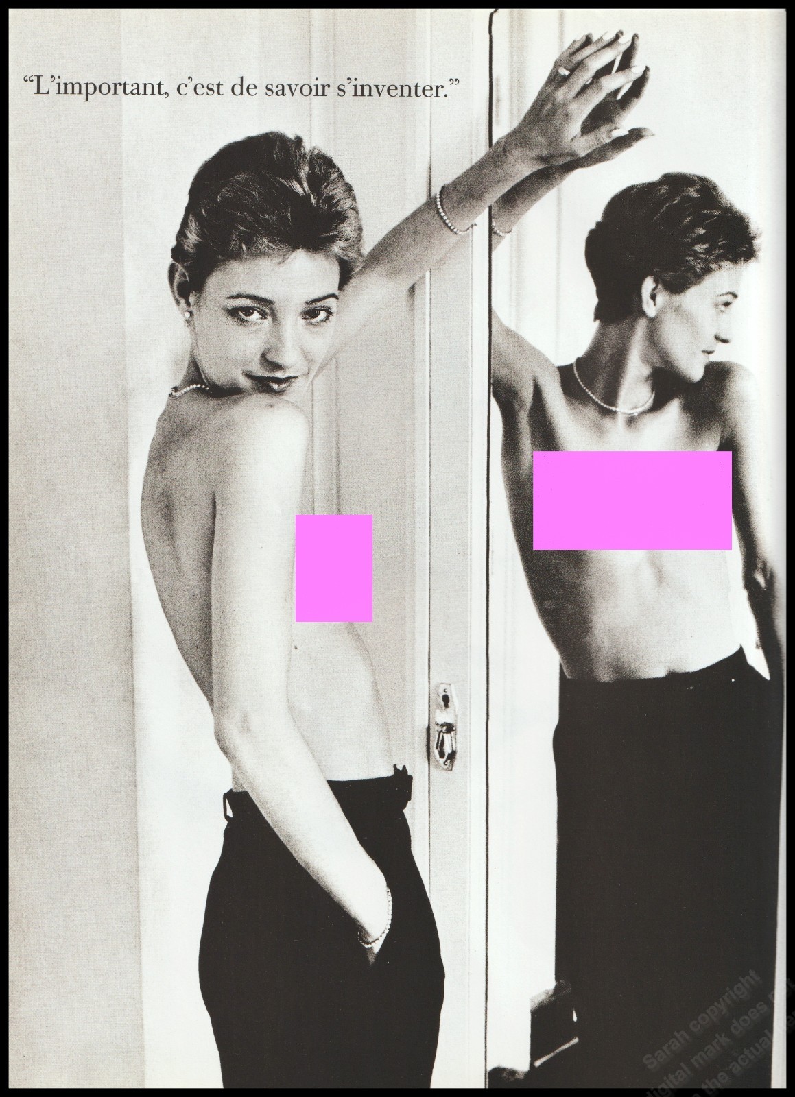 1990's Topless Beaded Tiny Pearl Necklace Magazine Print Ad Women Fashion  -1pg