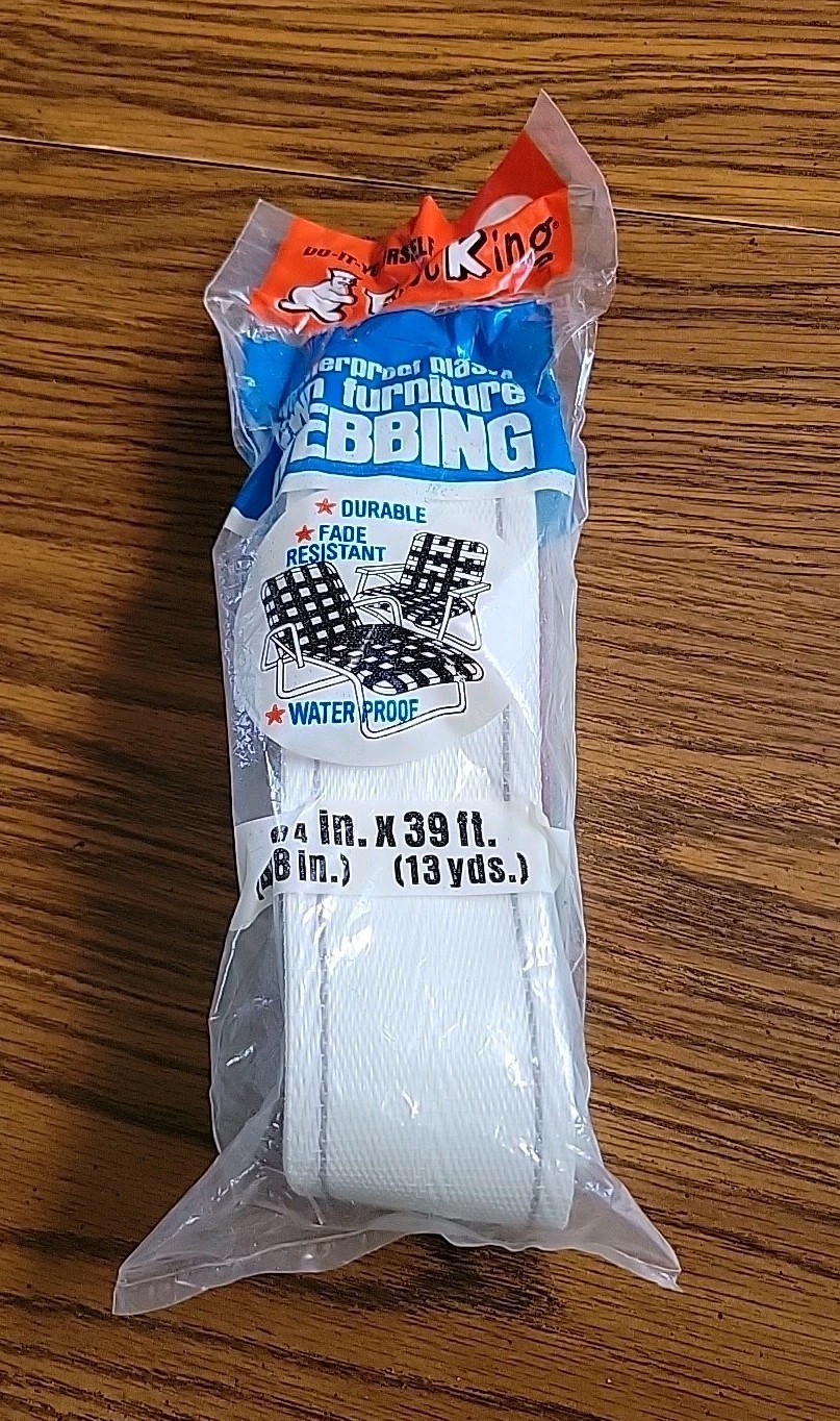 VTG White/Grey FROST KING Lawn Furniture Webbing 2 1/4" W x 39 Ft  Waterproof