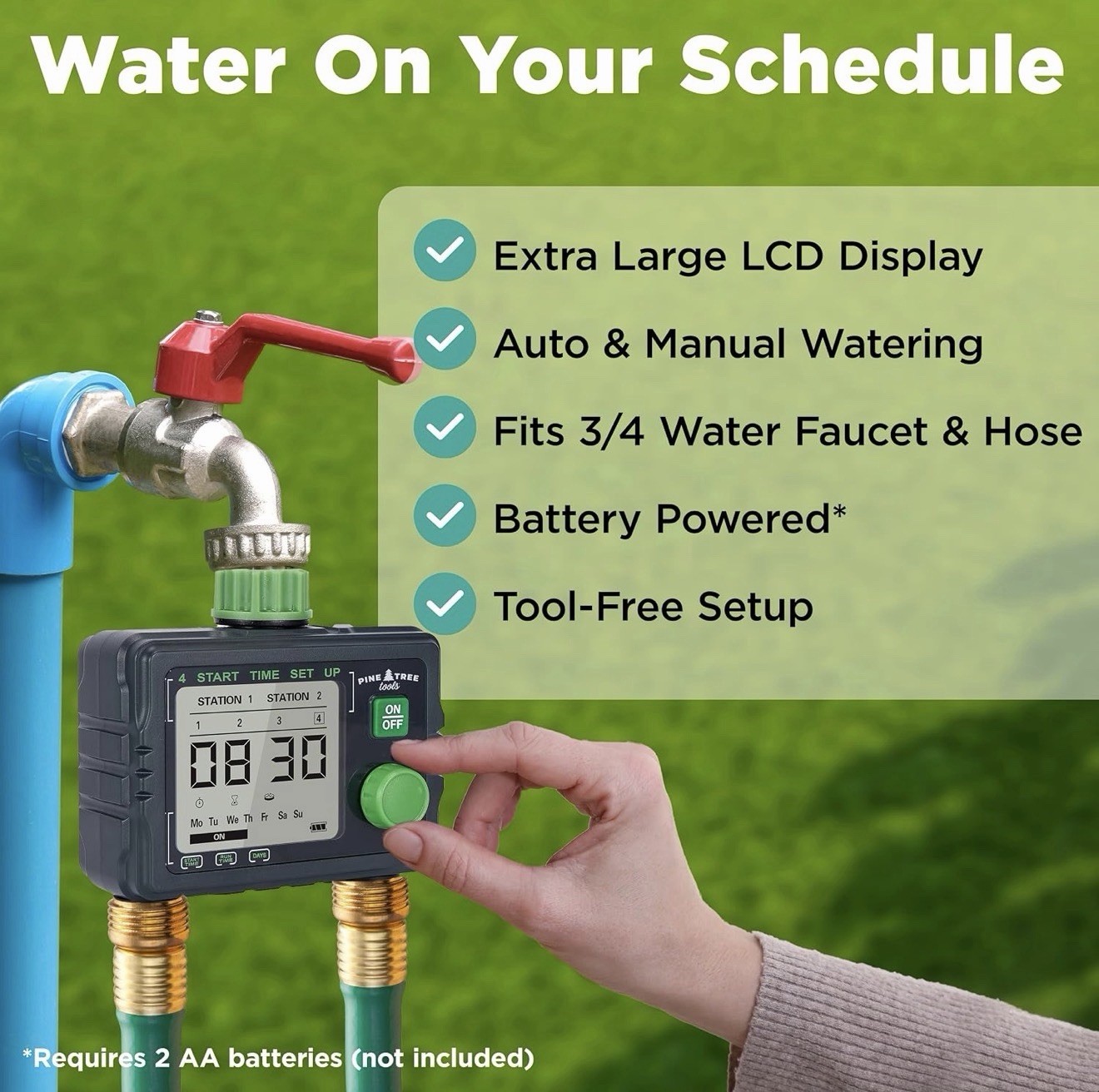 Pine Trees 2-Zone Hose Water Timer Programmable NEW (No Manual)