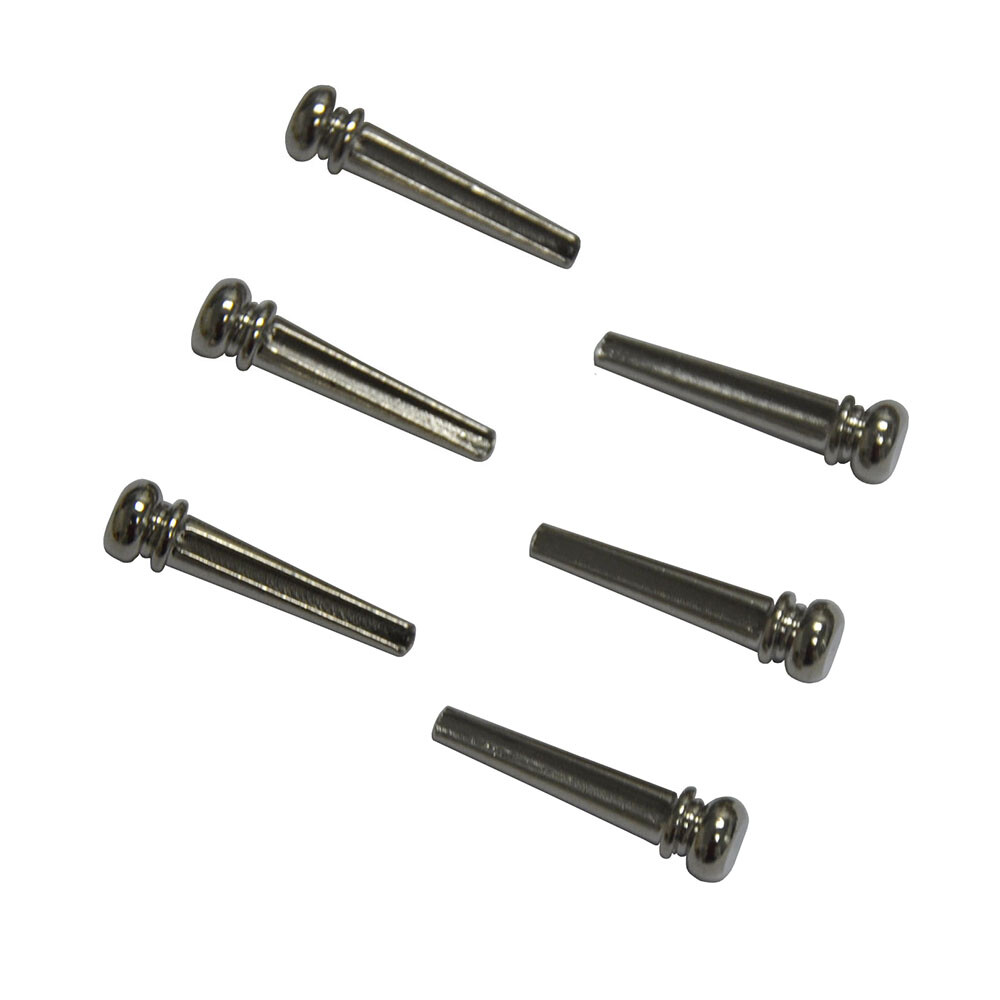 Set of 6pcs Metal Guitar Pins For Acoustic Guitar Extend Tenuto Silver