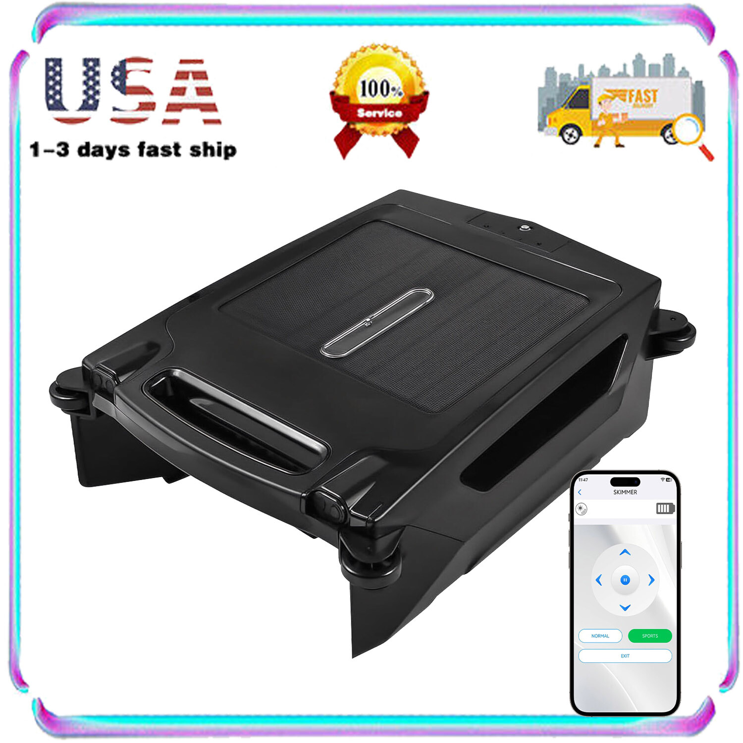 Automatic Robotic Pool Surface Skimmer w/ Powerful Cleaning System APP Control