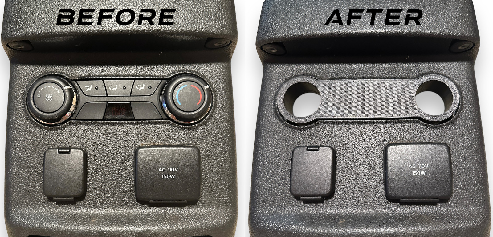 11-19 Ford Explorer/Police Interceptor Console Rear Temperature Control Delete