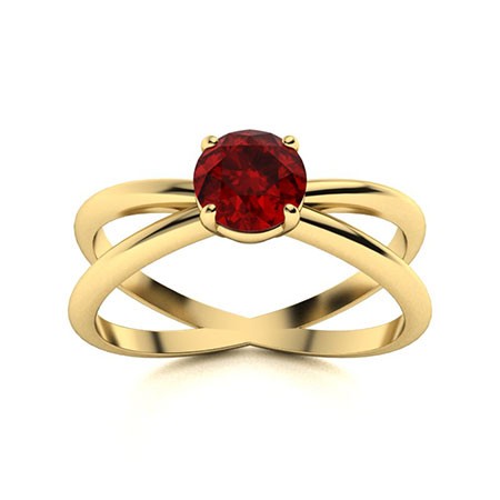 Womens day Sale 925 Silver Garnet Gemstone Prong Wife Solitaire Ring