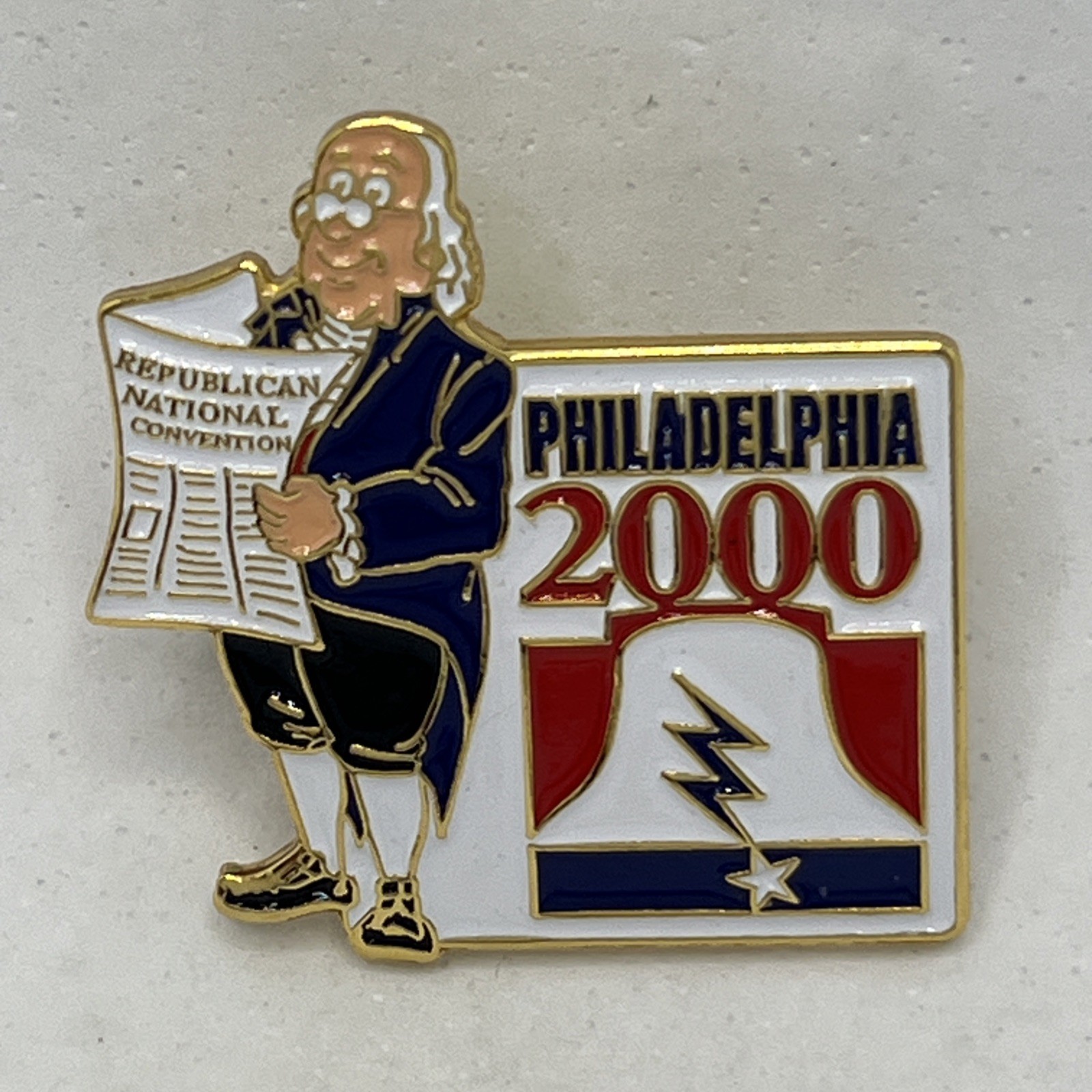 Benjamin Franklin 2000 Republican National Convention Philadelphia Enamel Pin