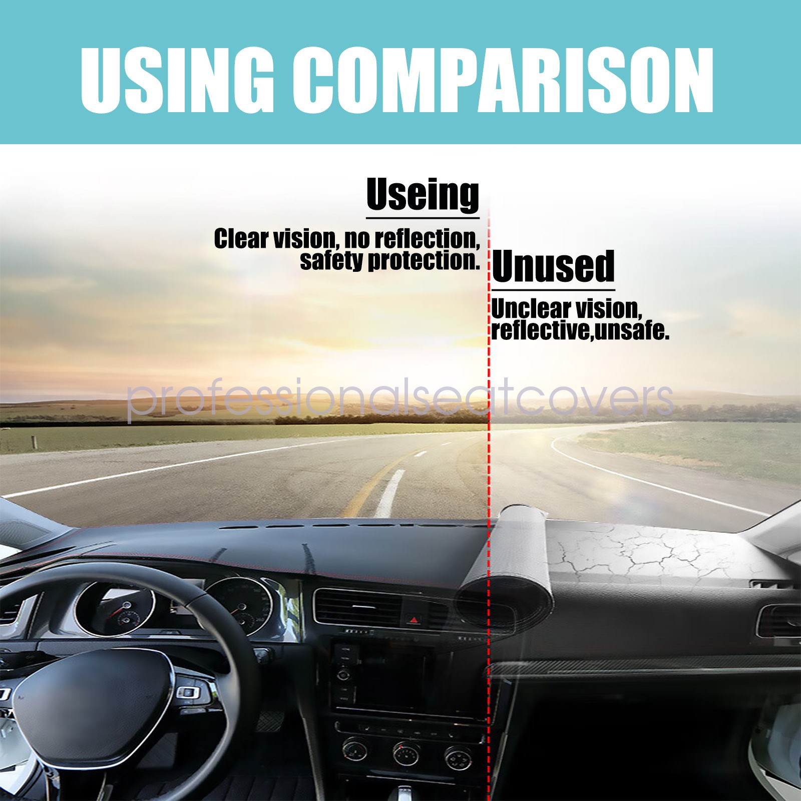Leather Dashboard Dash Cover Dashmat Carpet For 1992-1996 Ford F-150 F-250 F-350