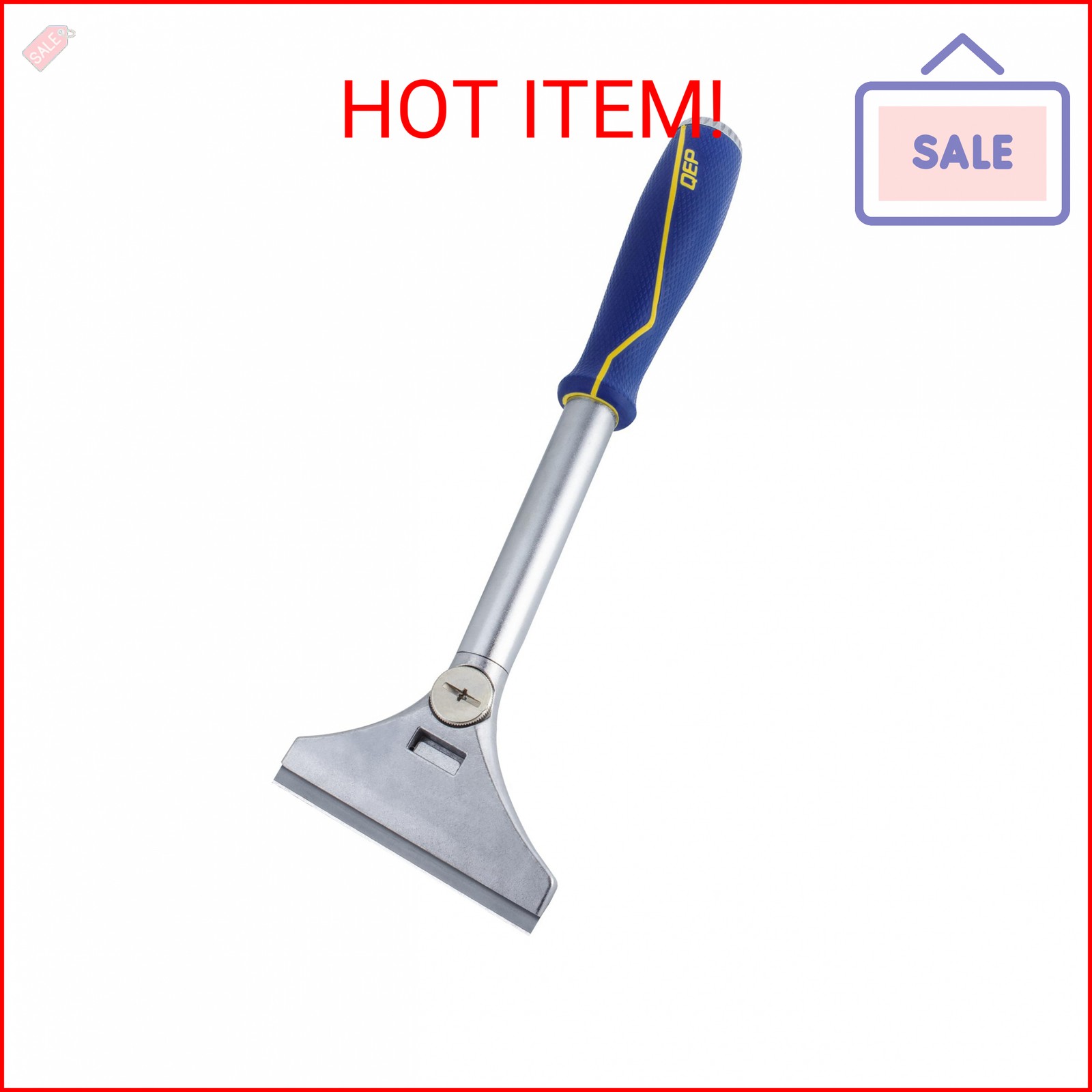 QEP 62920 4 in. Floor and Wall Razor Scraper with 5.25 in. Handle and Stainless