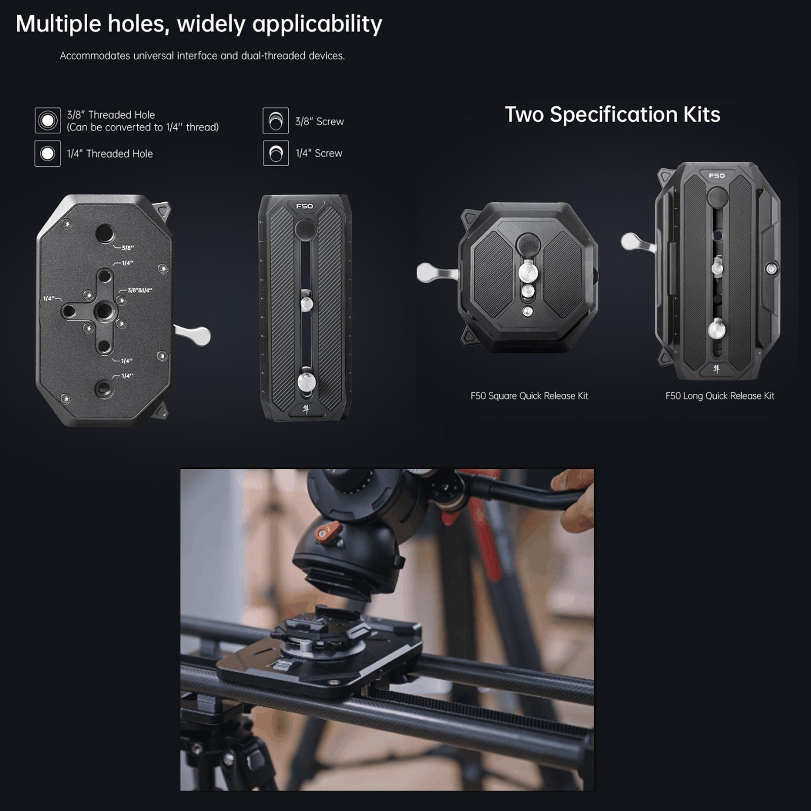 FALCAM F50 Long Quick Release for Big Cinema Camera Mounting Adapter QR System